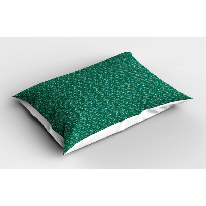 Forest Green Botanical Design Microfiber Pillow Shams 2-Pack
