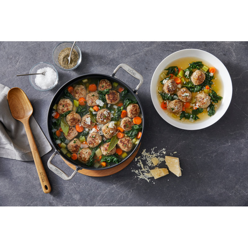 HA1 Nonstick 6 Qt Dutch Oven Pan With Lid, Acacia Wood Trivet And Spoon