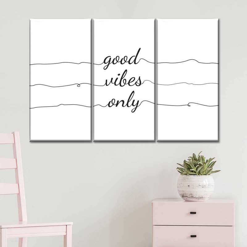 «Good Vibes Only», reproduction sur toile, H 57 po x l 36 po x P 1,25 po