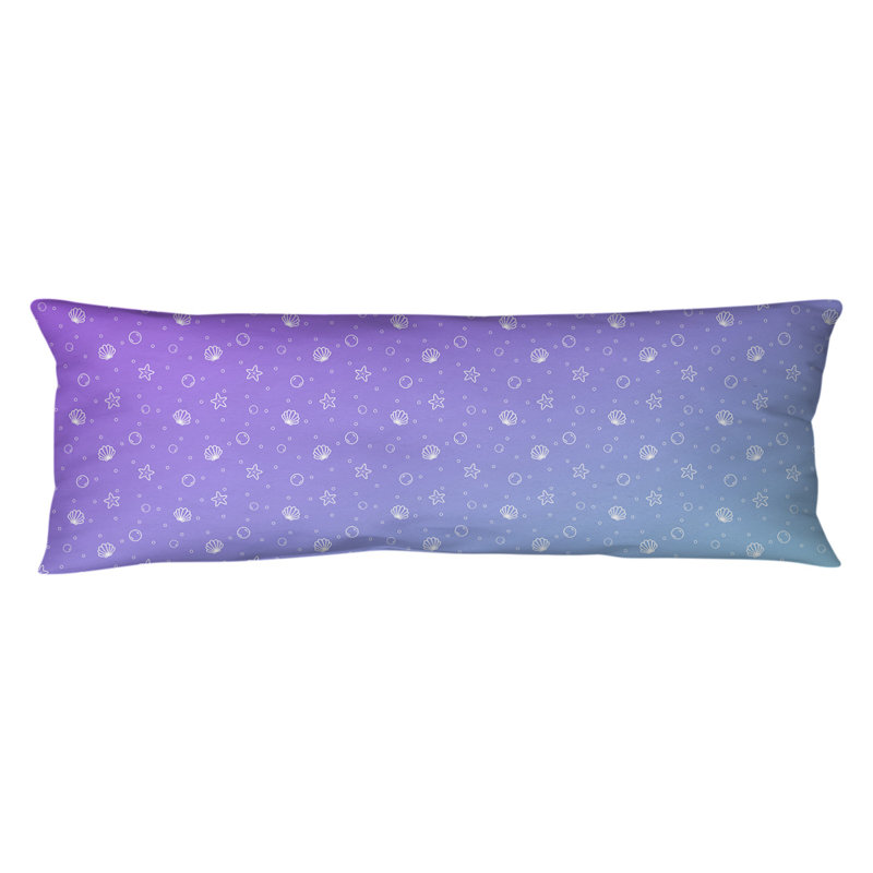 Katelyn Elizabeth Polyfill Body Pillow, Purple/Blue, Seashell Pattern