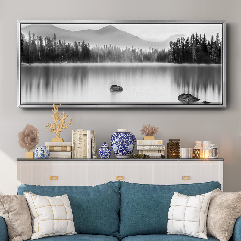 Mountain Reflection - toile encadrée, H 12 po x l 30 po