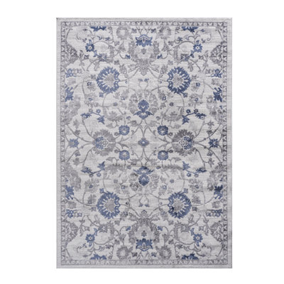 Blue Area Rug 6x9 - Non-shedding, Stain , Marvelous For Bedroom, Living Room, Dining Non-shedding In Blue/silver/ Home Ornament