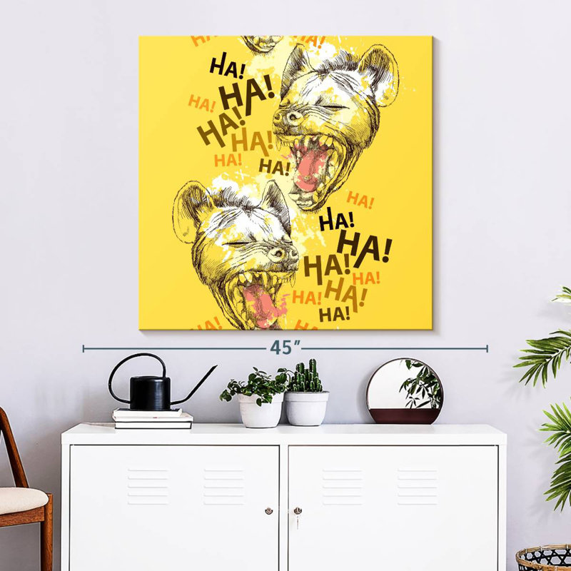 Crowen Laughing Hyenas, H 33 po x l 33 po