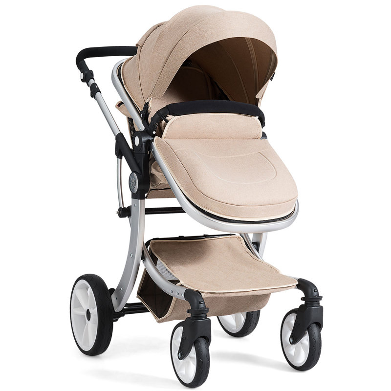 Foldable Pet Stroller, Brown