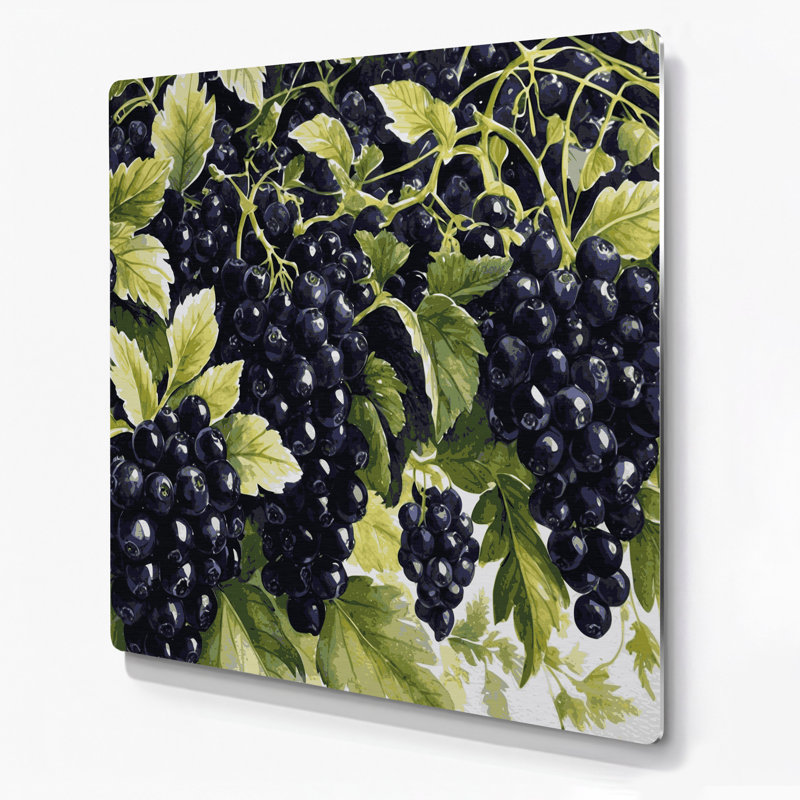 Art mural en métal fruits et groseille, H 32 po x l 32 po