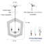 Noir mat + doré, plafond moderne pour la salle à manger, la cuisine, le salon, le bureau, 21,37 po Profondeur Longueur réglable de style rétro