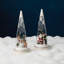 Lit Christmas Cone With North Pole Snowman Scene