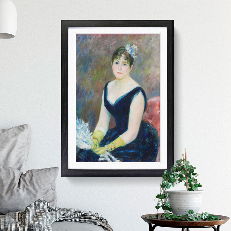 Madame Leon Clapisson by Pierre-Auguste Renoir - Picture Frame Painting, 65cm H x 48cm W x 2cm D, Black Framed