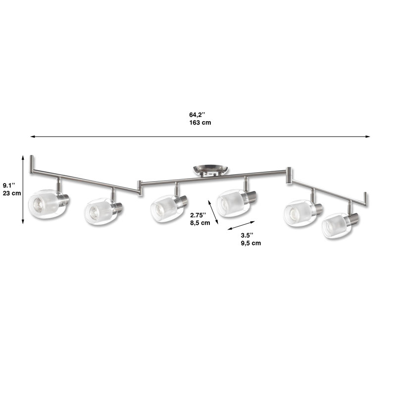Godeus 64.2'' 6 -Light Fixed Track Track Kit with Dimmable and Adjustable Head