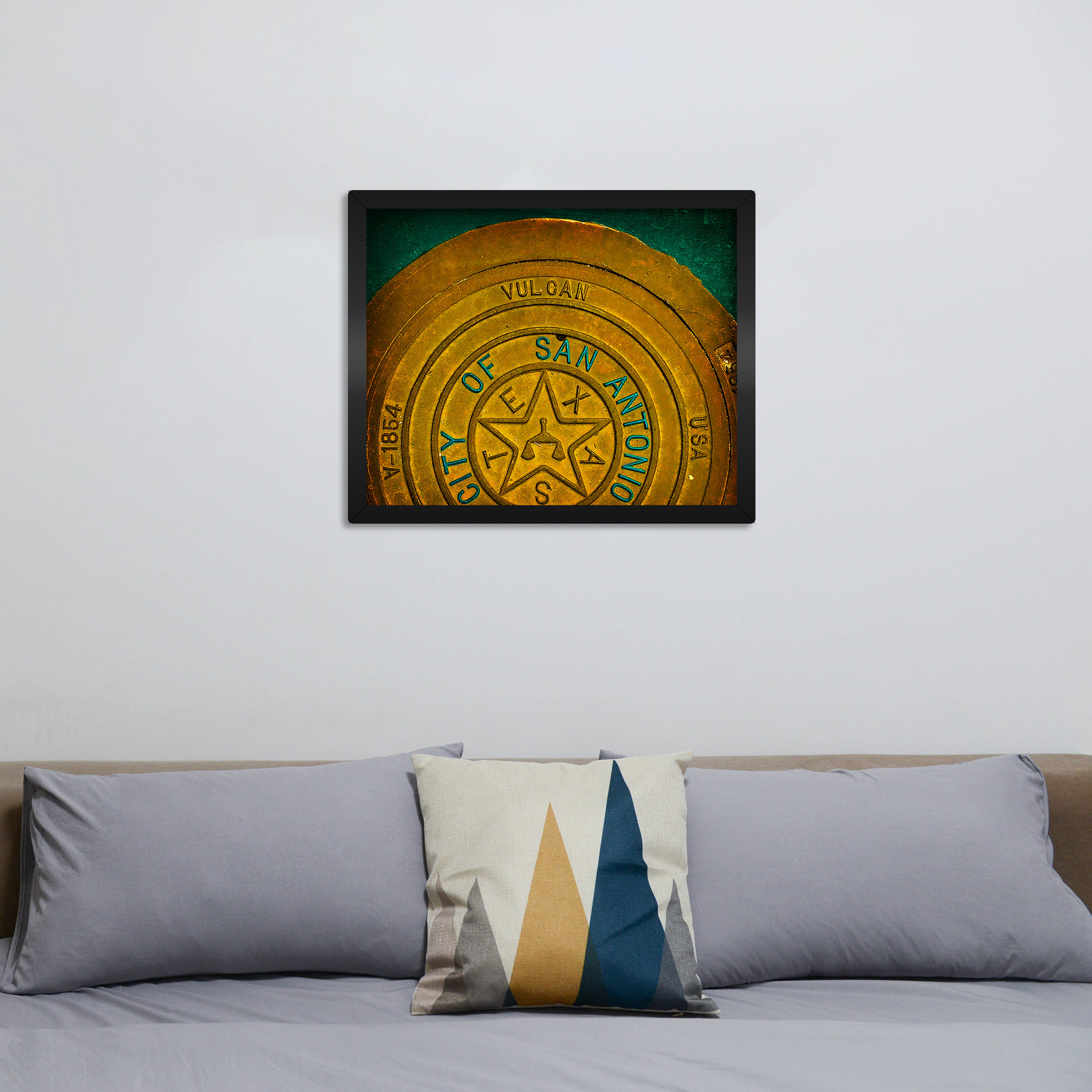 Ebern Designs San Antonio Manhole Cover, San Antonio Texas Canvas