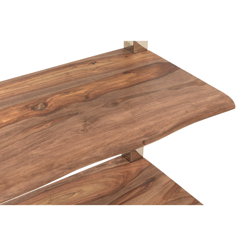 Bibliothèque à cinq tablettes Quadier H 75 "x l 34" en métal et bois