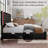 Diamond Button Tufted Bed Frame with LED Headboard Footboard & 2 Drawers Side Pockets-309318835-313709237