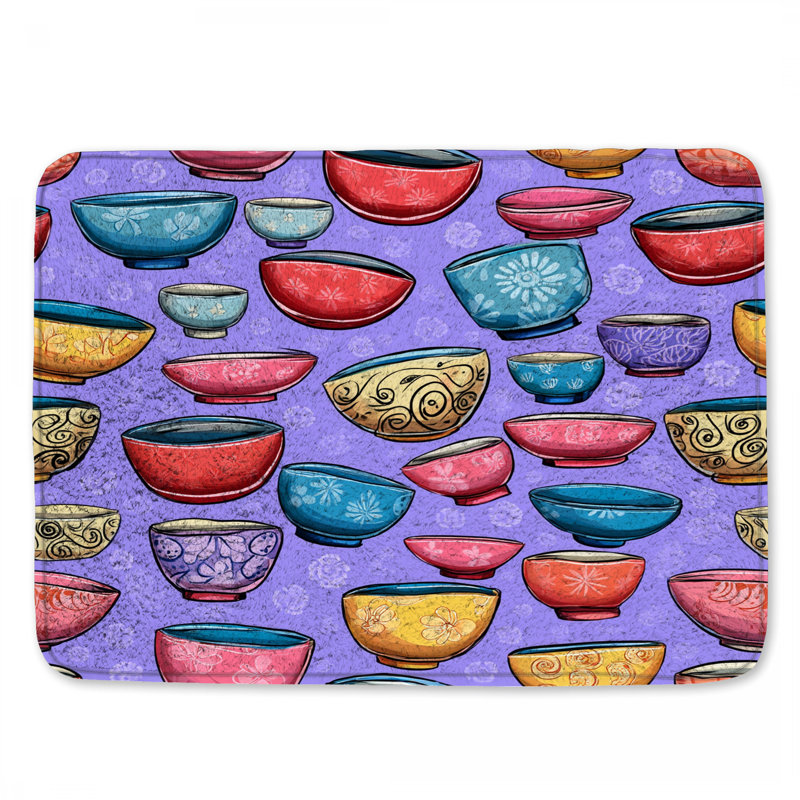 Tapis de bain bols bohème, 34in W x 21in L
