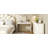 3-in-1 Classic Wood Vanity Desk with Flip Mirror,2 Drawers and Storage Space for Bedroom-5820767