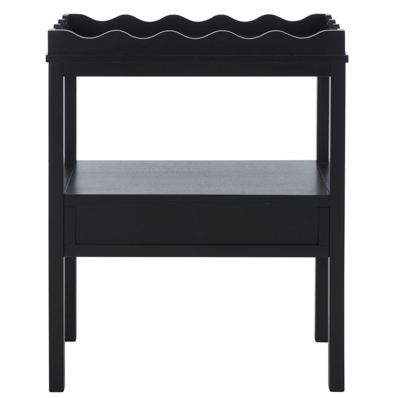 Table d'appoint rectangulaire Kirkley à 1 tiroir, Noir
