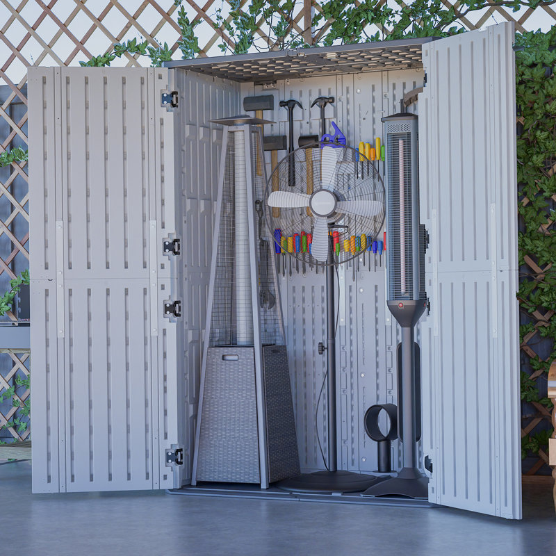 Outdoor Cabinet, Garage Storage Cabinet, Rust Proof Resin Garden Equipment Storage