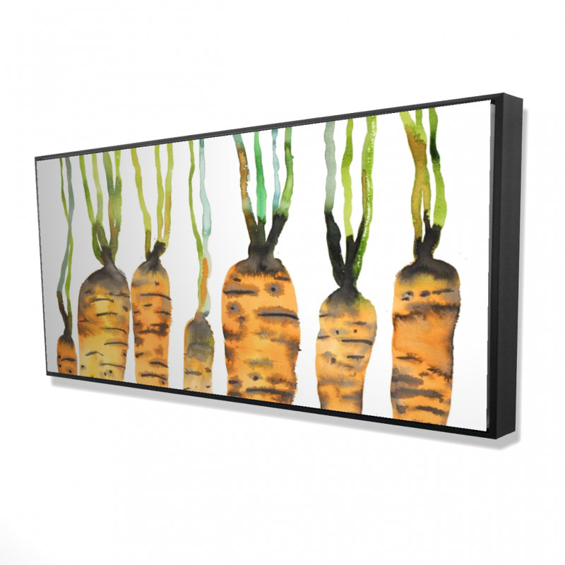 Aquarelle, carottes, reproduction sur toile
