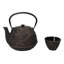 Théière Tetsubin en fonte, motif dragon oriental bronze, 975 ml (33 oz), et service de 4 tasses.