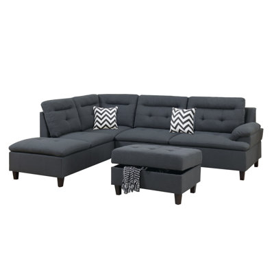 Upholstered L-Shaped Sectional Left Hand Facing