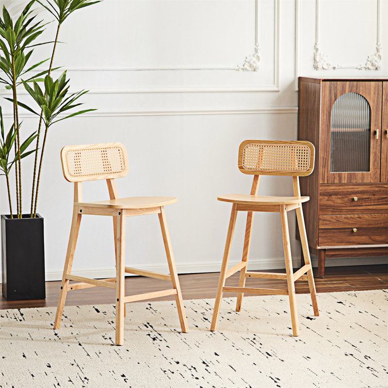 Ensemble de 2 chaises d'appoint en bois, Naturel