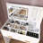 Flip Top Vanity Desk with LED Mirror and Built-in Outlet