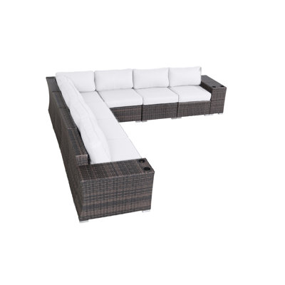 Albulena Fully Assembled Outdoor Wicker Patio Sofa | Pre-Assembled Quick Setup Patio Furniture