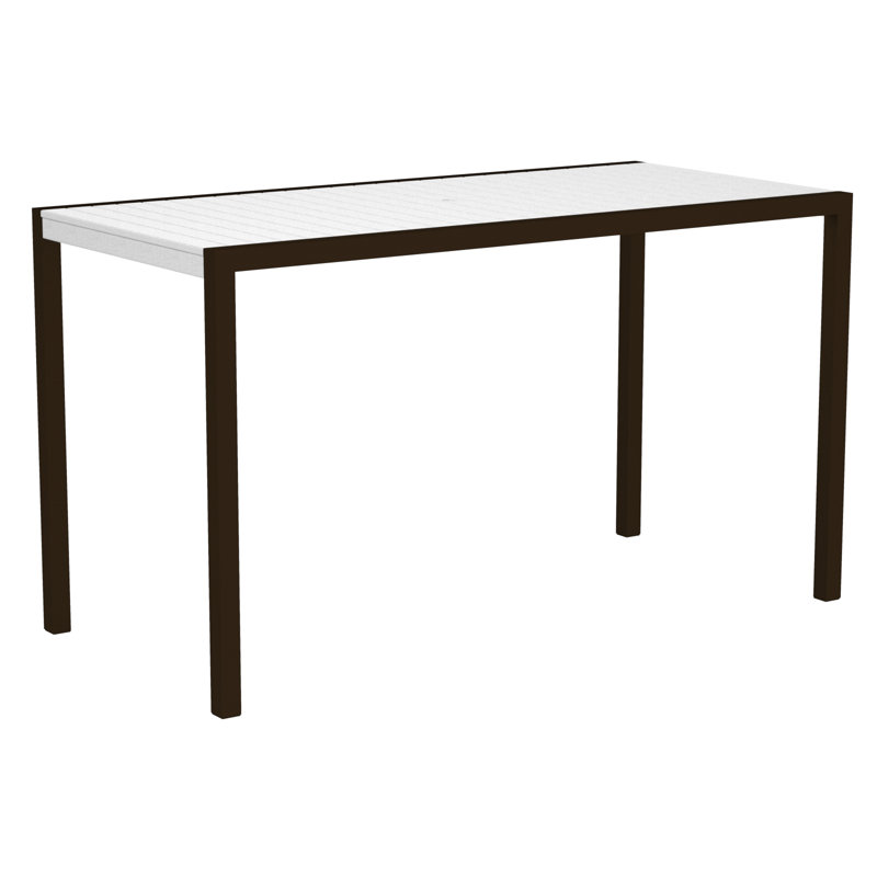 Table de bar POLYWOOD MOD, 36 po x 73 po, Gris ardoise, Blanc