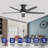 52'' Elvert Flush Mount Ceiling Fan with LED Lights Black-258302687
