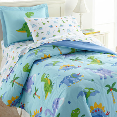 Wildkin 100% Cotton Twin Sheet Set – Soft & Cozy Bed Sheets - Dinosaur Land
