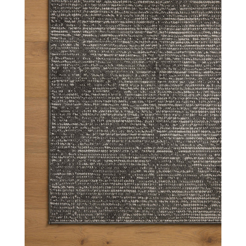Tapis gris anthracite / ivoire Peterkin II, Rectangle 6 pi 7 po x 9 pi 6 po