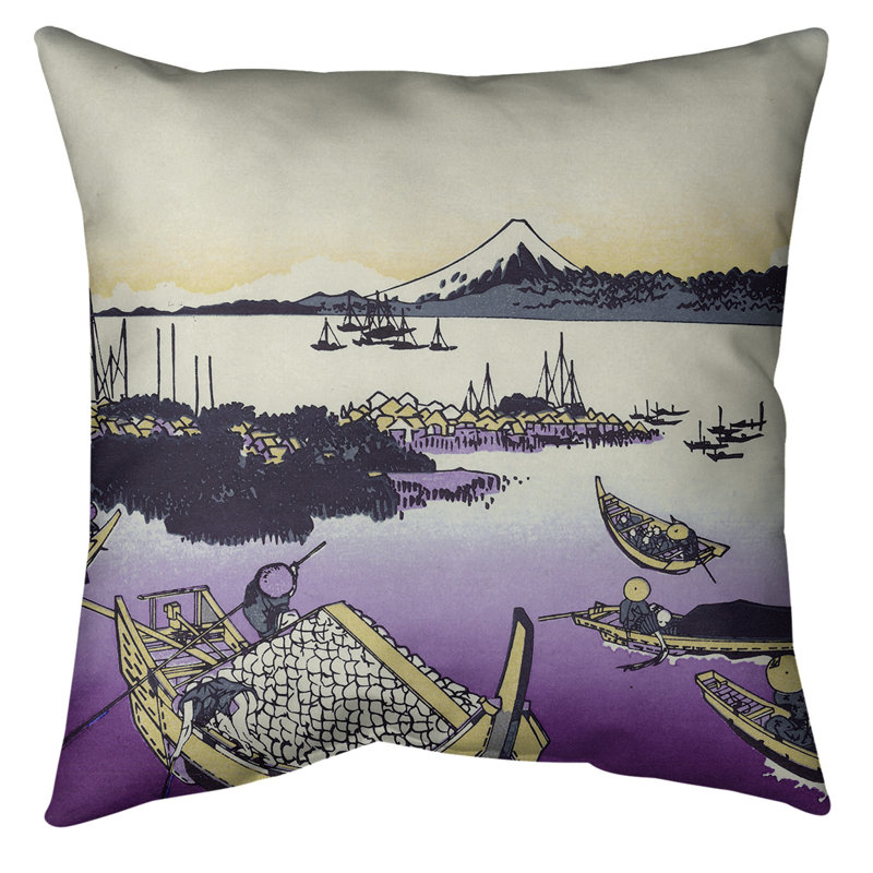 Coussin de sol de la province de Musashi, Tsukuda, 28 po x 28 po, Violet