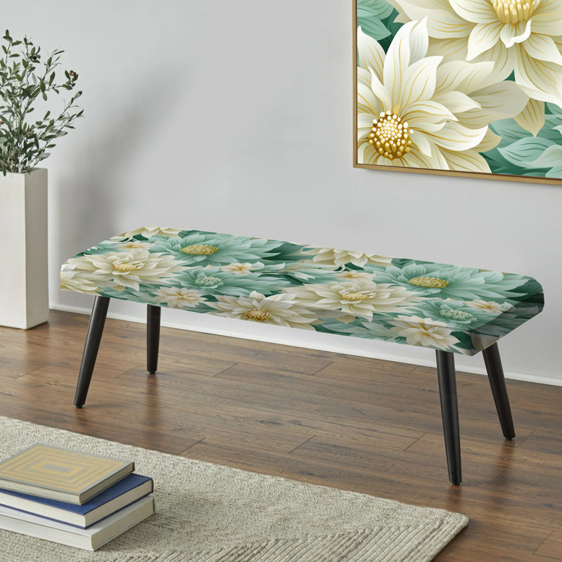 Banc noir rembourré Bohemian Dream Emerald Dahlia