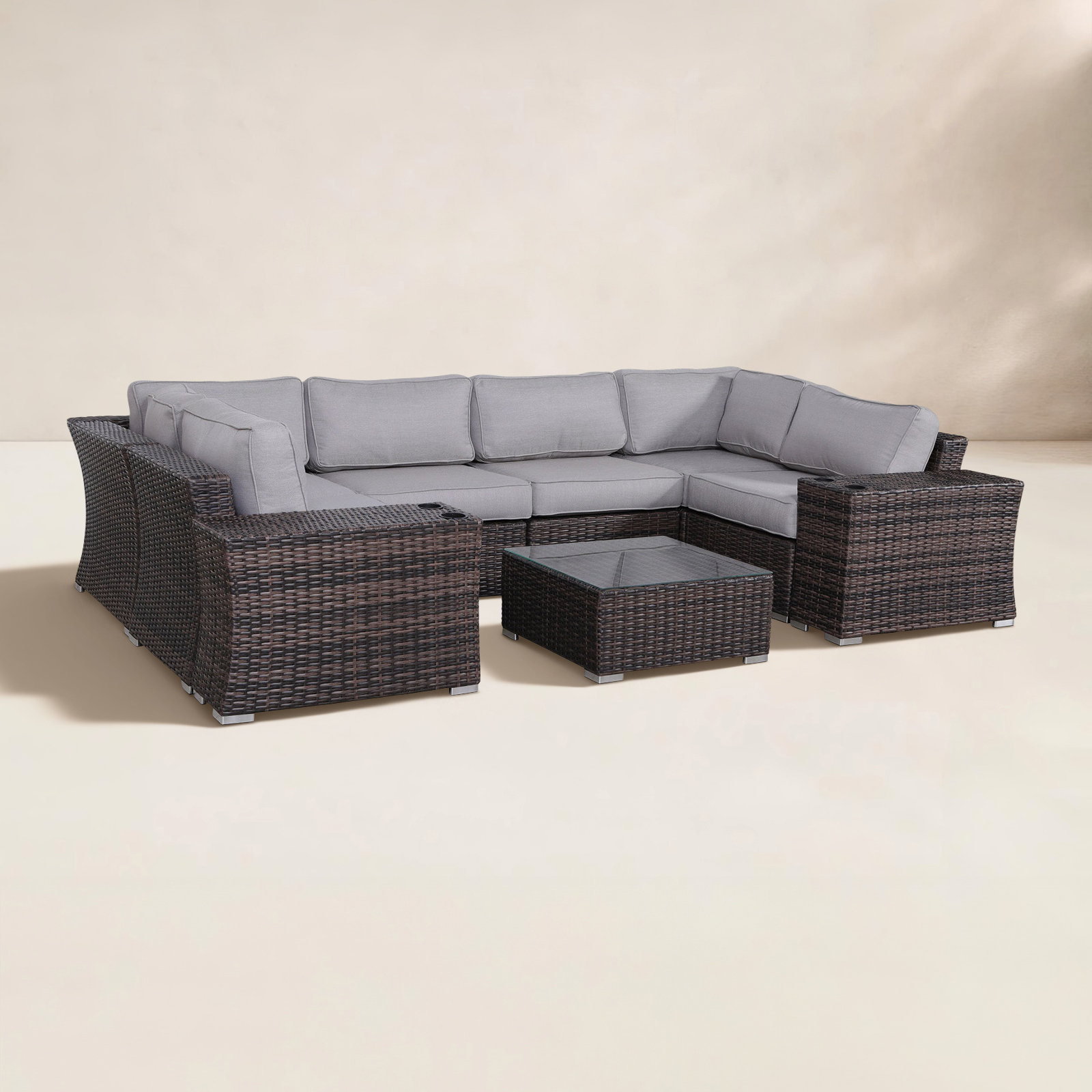 Marlene 4-Person Patio Seating Group, Brown