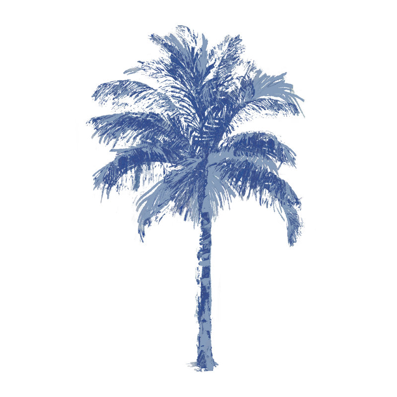 Tempe Palm Blue II par Kristen Drew, H 16 po x l 12 po