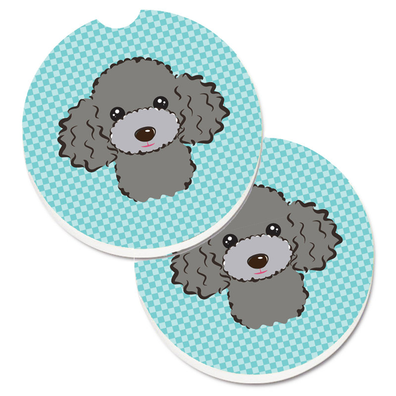 Sous-verre Retriever, Bleu, Caniche argenté