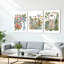 Ensemble de 3 tableaux muraux sur toile à motifs floraux et botaniques pour salle de bain-208635219