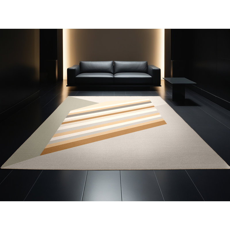 Tapis rayé beige moelleux et moelleux Burholme, 2 pi x 3 pi