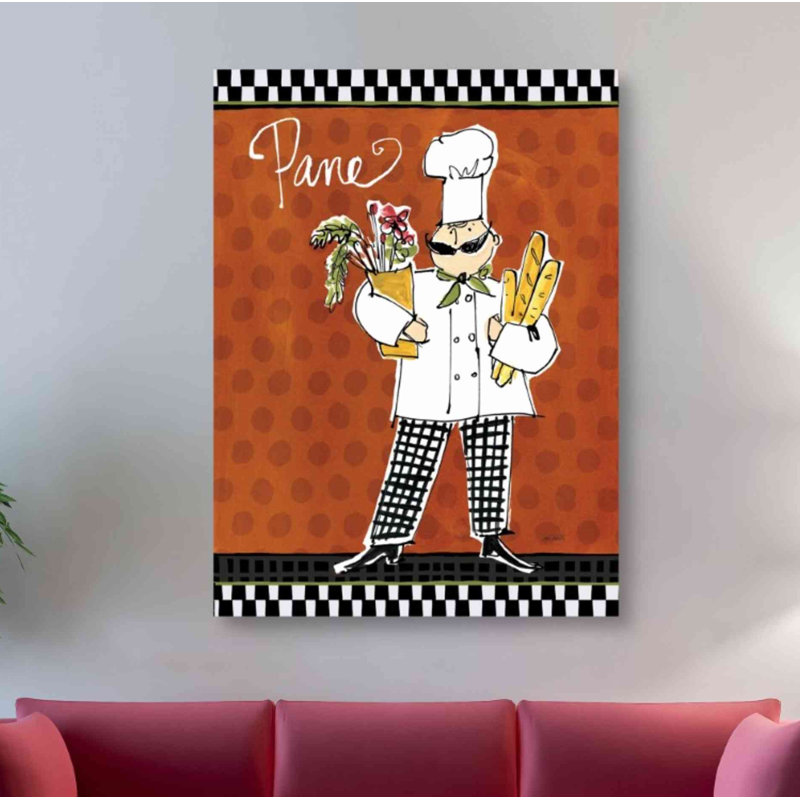 «Chefs on the Go III» par Anne Tavoletti, reproduction d'art graphique sur toile tendue, H 54 po x l 40 po x P 1,5 po