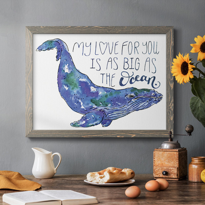 " Whale Love II ", Gray, 28" H x 42" W x 1.5" D
