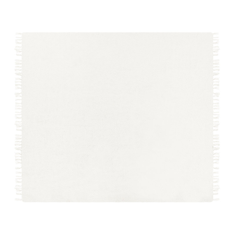 CHAOHANI Woven Throw Blanket, Off White, 220cm W x 240cm L