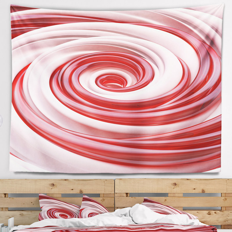 Abstrait magnifique tapisserie en spirale de canne à sucre, H 50 po x l 60 po