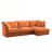 L-Shaped Slipcovered Sectional Sofa Couch-1241385149