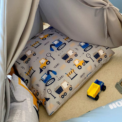 rucomfy Beanbags Printed Kids Large Square Floor Cushion Bean Bag. Perfect for Chidrens Bedroom or Play-room. Giant Plush Pillow for Child with Filling. Machine Washable - 70 x 70cm