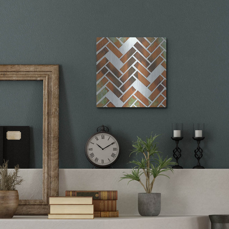 «Herringbone I» par Britt Hallowell, H 12 po x l 12 po