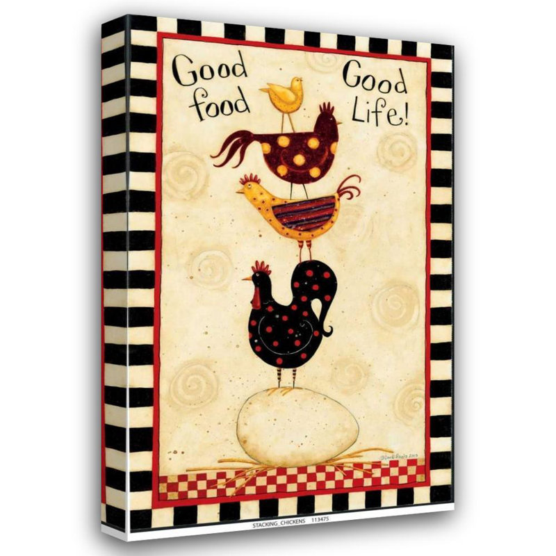 Ophelia & Co., DiPaolo, Dan, art sur toile tendue sous le titre: Stacking Chickens, H 18 po x l 13 po