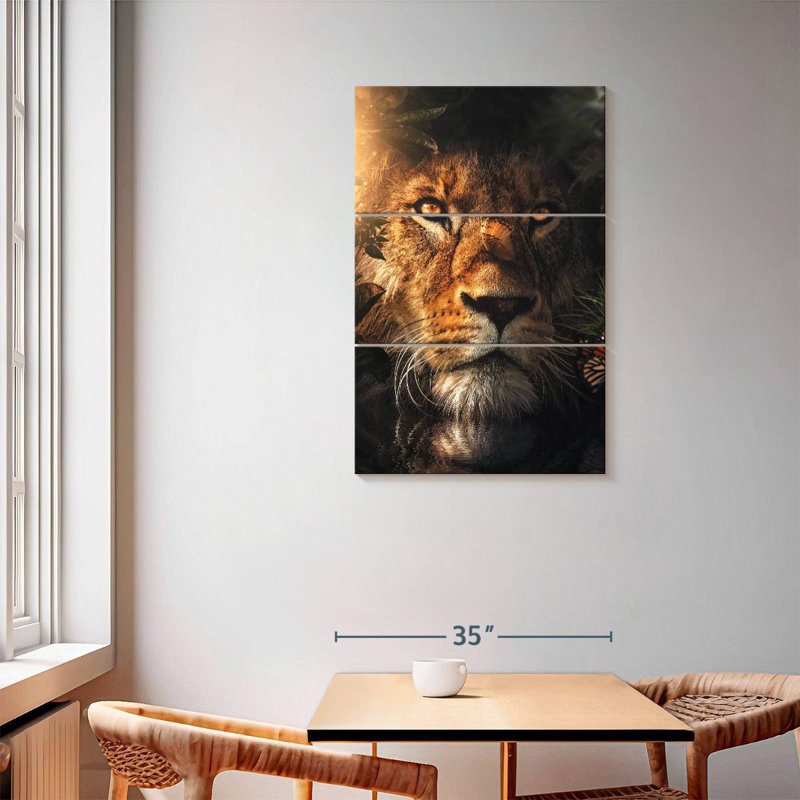 Brampt Lion Hiding, 57" H x 36" W