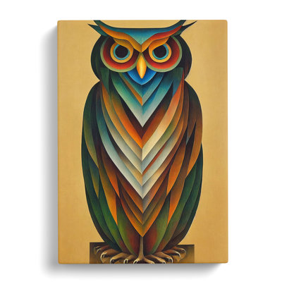 Unique Owl Art No.4 Abstract - Wrapped Canvas