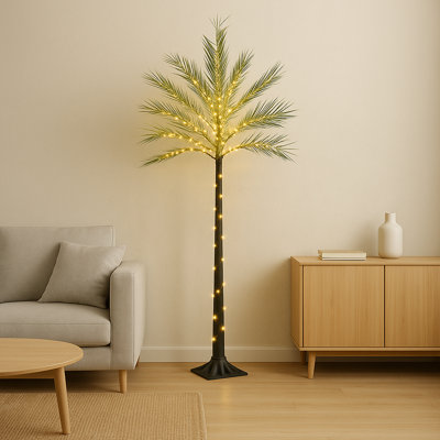 5.9Ft Artificial Palm Tree With Led Lights For Outdoors & Indoors