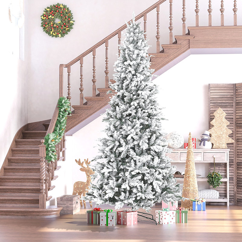 Arbre de Noël artificiel enneigé 9 pieds avec 616 branches de cèdre réalistes