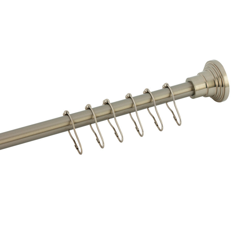 Tringle à rideau de douche réglable de 38 po à 60 po avec anneaux Kingston Brass Edenscape, Nickel brossé